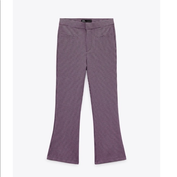 New Zara | Houndstooth Highrise Flare Pants - Picture 8 of 16